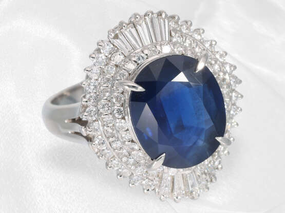 Ring: exklusiver Platin/Diamant "Ballerina" Ring, vermutlich Ceylon, 4,69ct, neuwertig - photo 4