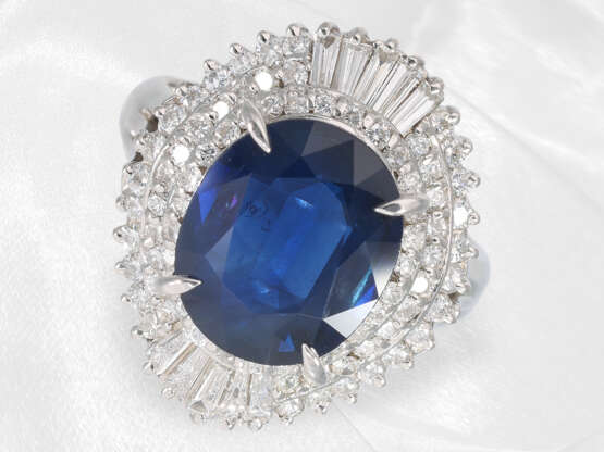 Ring: exklusiver Platin/Diamant "Ballerina" Ring, vermutlich Ceylon, 4,69ct, neuwertig - фото 6