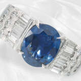 Ring: sehr teurer Platinring mit Ceylon-Saphir und feinen Diamanten, neuwertig - фото 4