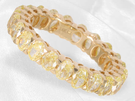 Ring: außergewöhnlicher Diamant/Memoire-Ring aus 18K Gelbgold mit schönen fancy Diamanten von insgesamt ca. 3,99ct, Neuware - photo 2