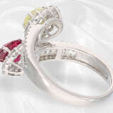 Ring: hochfeiner, außergewöhnlicher Platinring mit Rubin und Fancy-Brillant, 2 x 1,05ct - photo 6