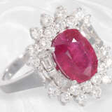 Ring: ehemals teurer Rubin/Diamant-Goldschmiedering, Burma-Rubin 2,89ct "NO HEAT", mit Gemstone-Report - Foto 3