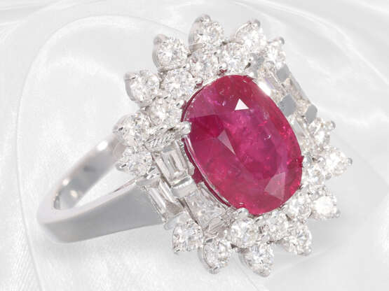 Ring: ehemals teurer Rubin/Diamant-Goldschmiedering, Burma-Rubin 2,89ct "NO HEAT", mit Gemstone-Report - фото 3