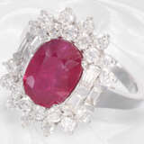 Ring: ehemals teurer Rubin/Diamant-Goldschmiedering, Burma-Rubin 2,89ct "NO HEAT", mit Gemstone-Report - photo 4