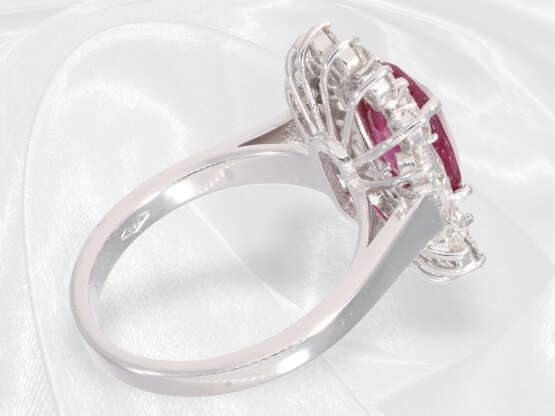 Ring: ehemals teurer Rubin/Diamant-Goldschmiedering, Burma-Rubin 2,89ct "NO HEAT", mit Gemstone-Report - Foto 5