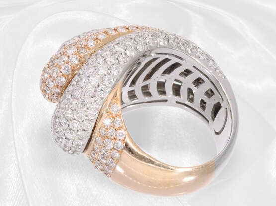 Ring: handgearbeiteter, breiter und hochwertiger Designer/Brillant-Goldschmiedering, ca. 3ct, italienische Handarbeit aus 18K Gold - фото 5