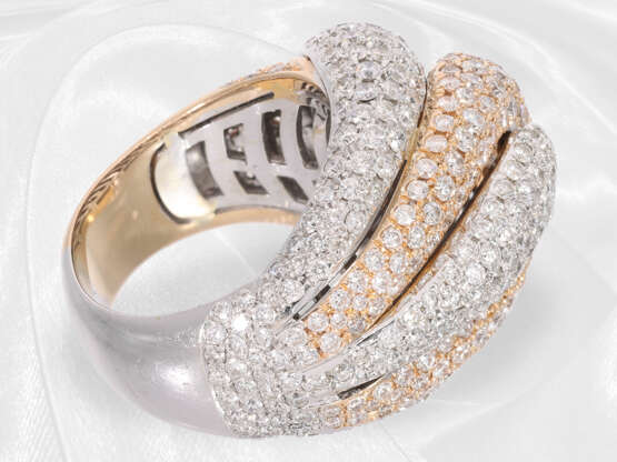 Ring: handgearbeiteter, breiter und hochwertiger Designer/Brillant-Goldschmiedering, ca. 3ct, italienische Handarbeit aus 18K Gold - Foto 7