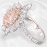 Ring: hochdekorativer Weißgoldring mit seltenem pinken Diamanten von ca. 0,81ct, incl. GIA-Report - photo 2