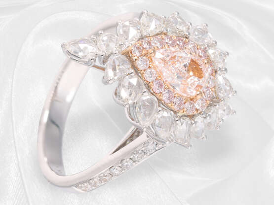 Ring: hochdekorativer Weißgoldring mit seltenem pinken Diamanten von ca. 0,81ct, incl. GIA-Report - Foto 5