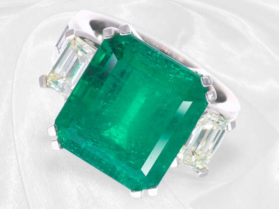 Ring: extrem hochwertiger Smaragdring, 12,49ct Columbien "Minor", "Muzo"-Farbe, GRS-Report - Foto 2