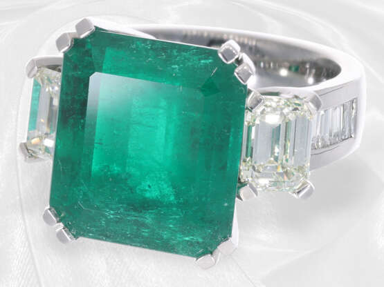 Ring: extrem hochwertiger Smaragdring, 12,49ct Columbien "Minor", "Muzo"-Farbe, GRS-Report - фото 3