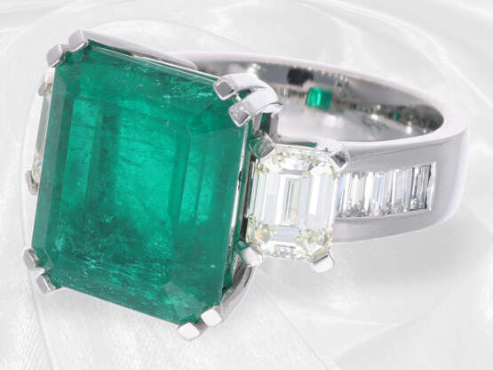 Ring: extrem hochwertiger Smaragdring, 12,49ct Columbien "Minor", "Muzo"-Farbe, GRS-Report - photo 4