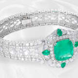 Armband: bedeutendes Smaragd/ Diamantarmband, Columbien ca. 10ct, GRS-Report - photo 4