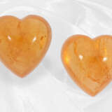 Granat: Paar feiner Mandarin-Granate in Herzform, zusammen ca. 14,72ct - photo 1