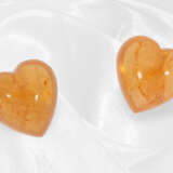 Granat: Paar feiner Mandarin-Granate in Herzform, zusammen ca. 14,72ct - Foto 2