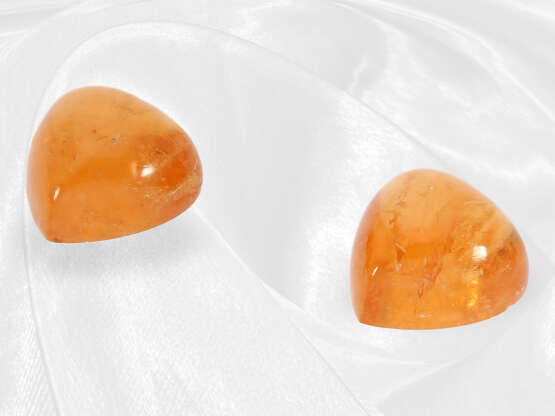 Granat: Paar feiner Mandarin-Granate in Herzform, zusammen ca. 14,72ct - Foto 3