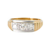Ring mit 3 Altschliffdiamanten, zus. ca. 0,6 ct, - photo 3