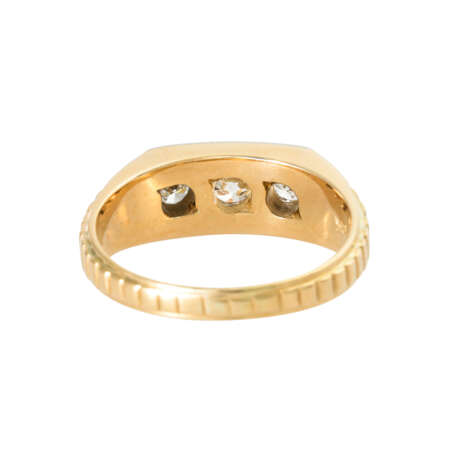 Ring mit 3 Altschliffdiamanten, zus. ca. 0,6 ct, - Foto 4