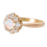 Ring mit Opal und Altschliffdiamanten - photo 4