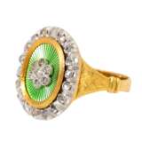 Ring mit Diamantrosen und hellgrünem Email - фото 3