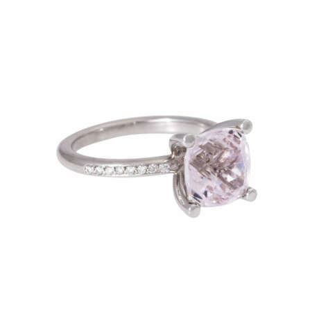 Ring mit Kunzit und 16 Brillanten zus. ca. 0,1 ct, - Foto 1