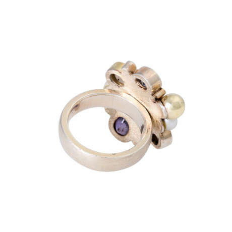 Unikat Ring mit Edelsteinen und Perlen, - Foto 3