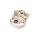 Unikat Ring mit Edelsteinen und Perlen, - photo 4