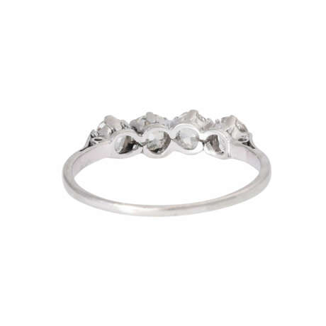Ring mit 4 Altschliffdiamanten von zus. ca. 0,6 ct, - Foto 4
