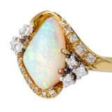 Ring mit feinem Opal und Diamanten zus. ca. 0,3 ct, - фото 5