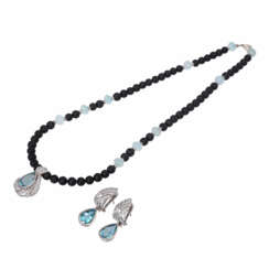 Set Collier und Ohrhänger mit Aquamarinen und Brillanten