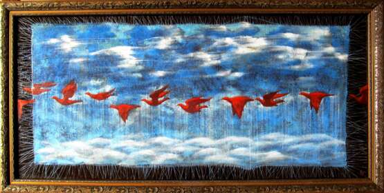 Peinture «Flight of Red Birds», oil oncanvas, Surréalisme, Romantik, Ukraine, 2022 - photo 1