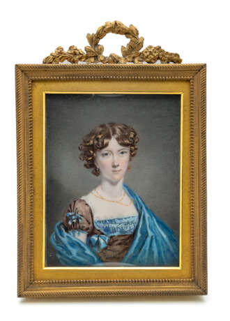 Bildnis einer jungen Dame mit blauer Seidenstola - Foto 1