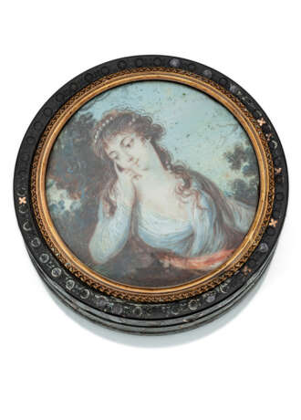 Tabatière mit Miniaturbildnis einer jungen Dame als Allegorie der Melancholie - photo 1