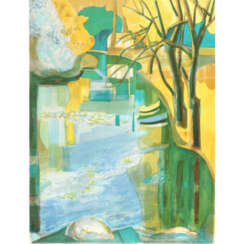 LAMBERT, GEORG ES (1919-1998, französischer Künstler), "Bäume am See",