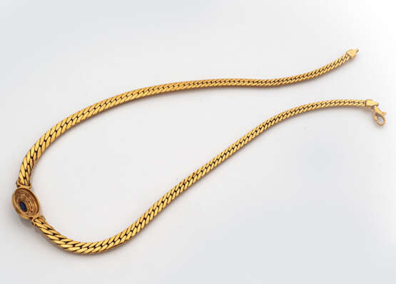 Goldcollier mit Saphir und Diamanten - фото 2