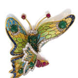 Große prächtige Brosche in Form eines Schmetterlings, sogenannter „Butterfly Clip" - photo 6