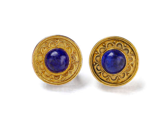 Paar Lapis-Lazuli-Gold Ohrringe - photo 1