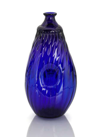 Nabelflasche aus kobaltblauem Glas - Foto 1
