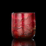 Seltene Intercalaire und Cameo Glas Vase "Décor d'Algues" - Foto 2