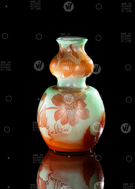 Doppel-Baluster-Vase "Dahlias" - photo