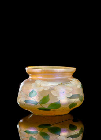 "Favrile" Glas-Vase mit Seerosendekor - Foto 3