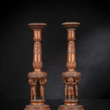 Paar Holz-Kerzenleuchter - фото 1