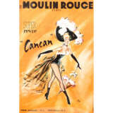 Plakat zur Show "BAL DU MOULIN ROUGE - SUPER REVUE CANCAN", 1950/60er Jahre, Entwurf PIERRE OKLEY, - фото 1