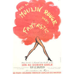 Plakat zur Show "BAL DU MOULIN ROUGE - FANTASTIC", Paris, 1970, Entwurf RENÉ GRUAU,