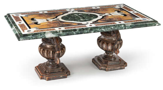 Pietra-Dura-Tischplatte mit zwei Vasen-Füßen - photo 1
