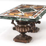 Pietra-Dura-Tischplatte mit zwei Vasen-Füßen - photo 3