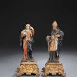 Paar Miniatur-Skulpturen - Hl. Monika und Hl. Augustinus - photo 1