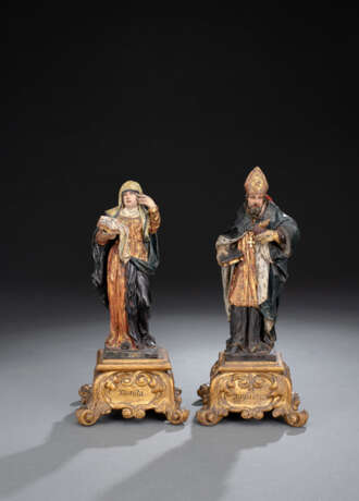 Paar Miniatur-Skulpturen - Hl. Monika und Hl. Augustinus - фото 1