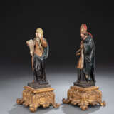 Paar Miniatur-Skulpturen - Hl. Monika und Hl. Augustinus - Foto 2