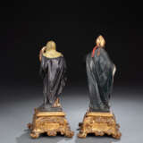 Paar Miniatur-Skulpturen - Hl. Monika und Hl. Augustinus - Foto 3
